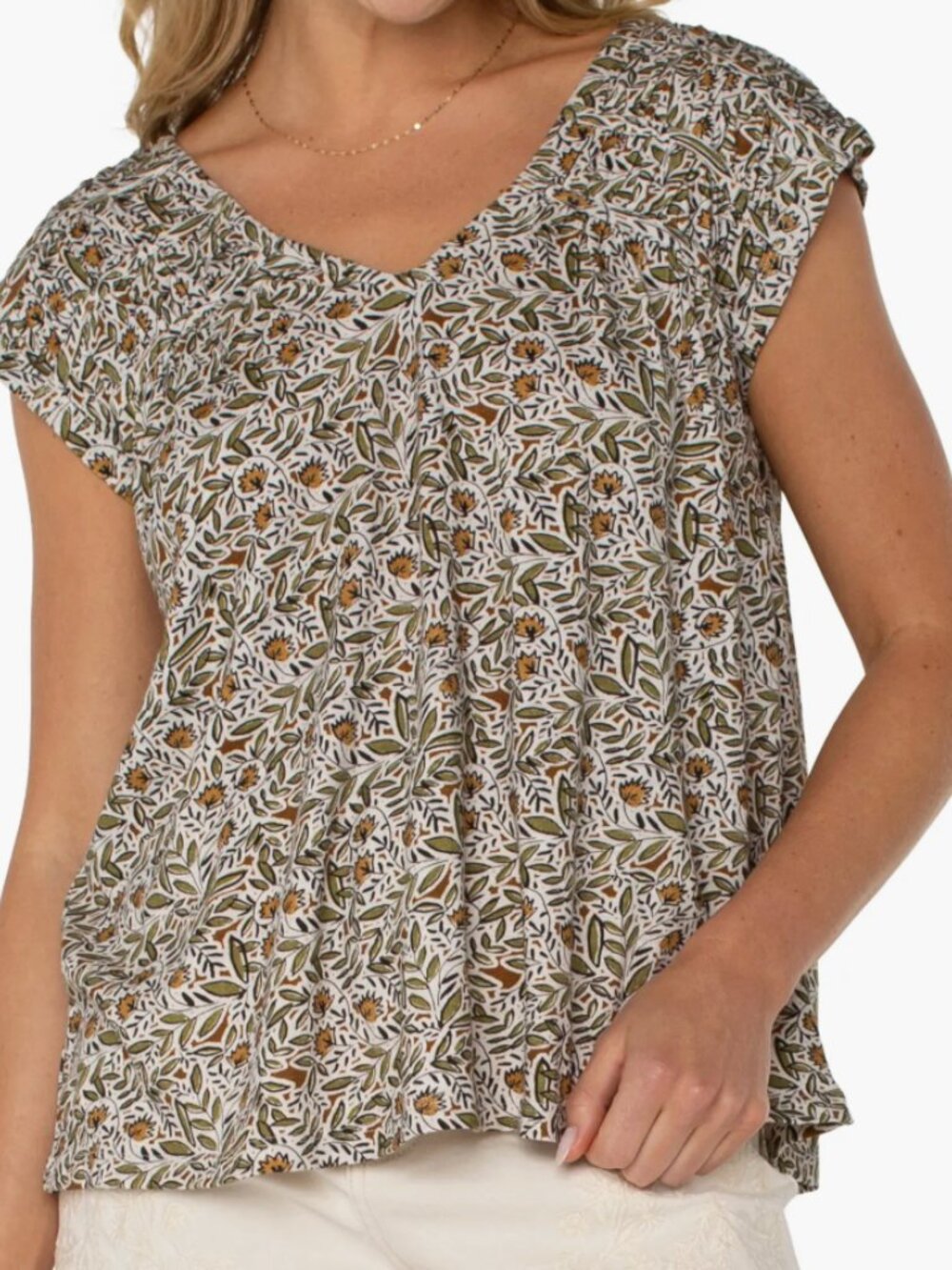 Liverpool LA 'Dolman' Boho Floral Top ✨ Back-Tie Blouse | Earthy Chic